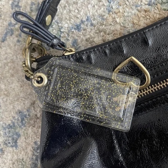 ‼️SOLD‼️on M Coach Poppy EUC Black Patent Leather Demi - Picture 4 of 4